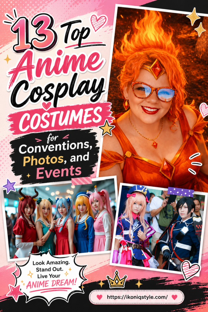 Pinterest pin for anime cosplay costumes ideas.