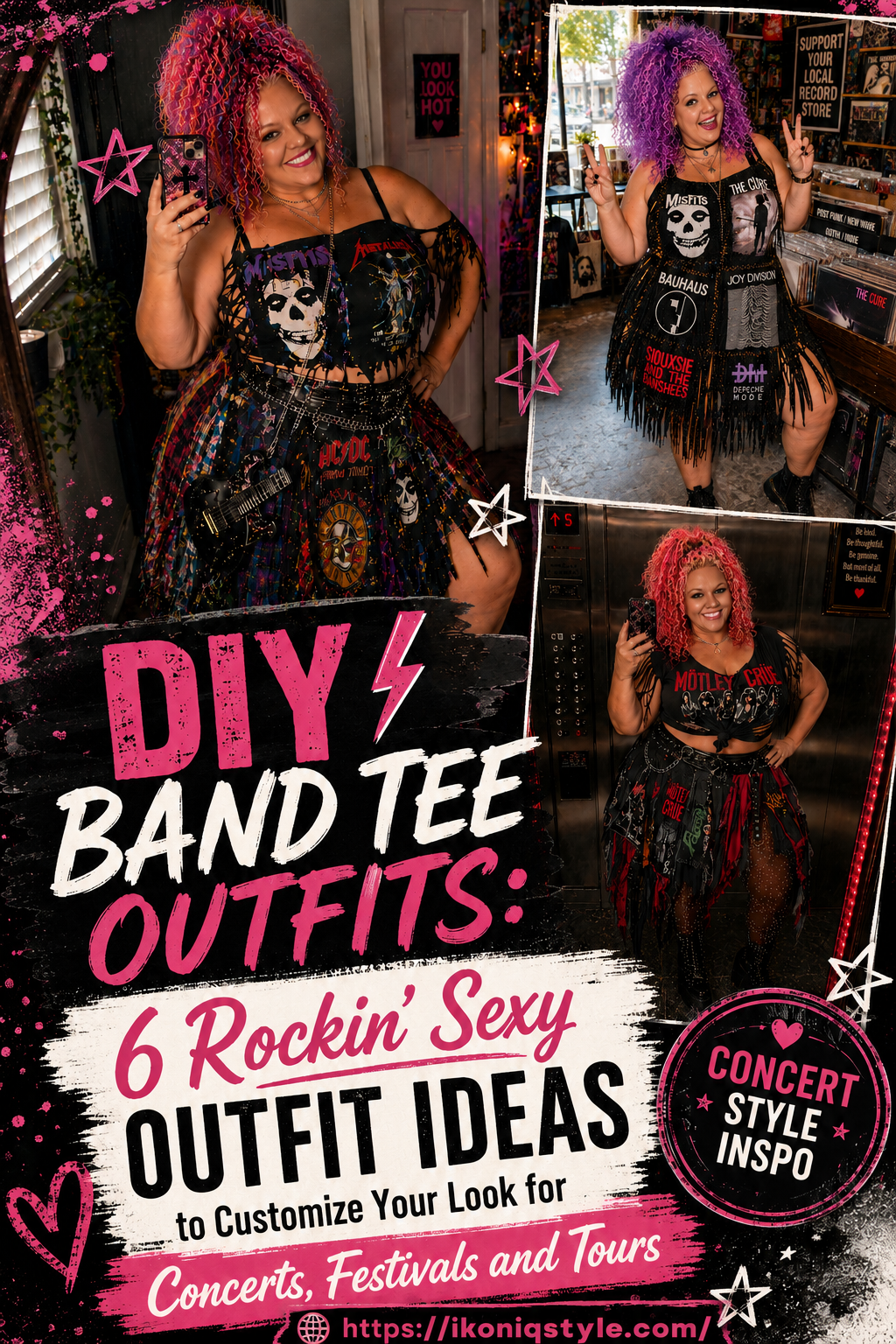Pinterest pin for DIY Band Tee Outfits